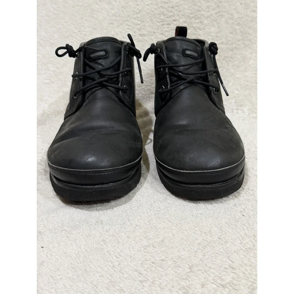 UGG Neumel Waterproof Leather Chukka Boots Mens 13 Black Lined 1017254